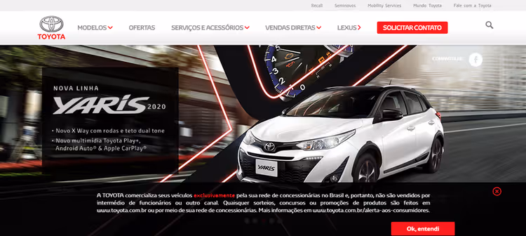 Бразильський сайт Toyota на WordPress