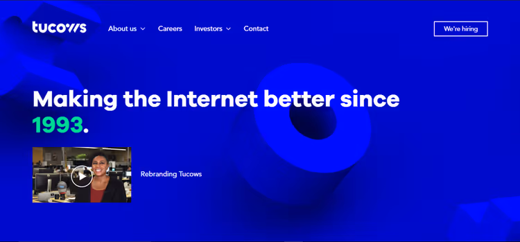 Сайт реєстратора доменів Tucows на WordPress