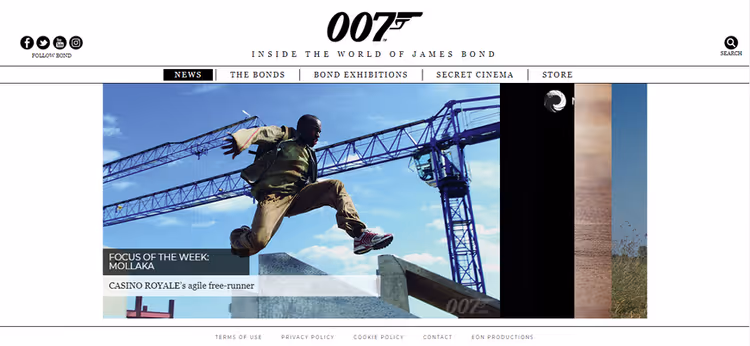 Офіційний сайт Джеймса Бонда 007 на WordPress