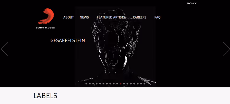Сайт Sony Music на WordPress