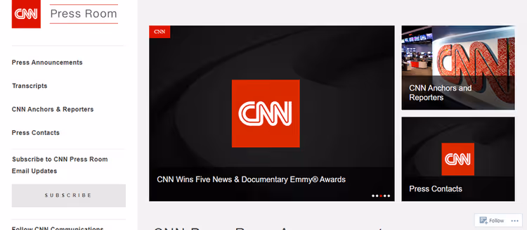 Прес-блог CNN на WordPress