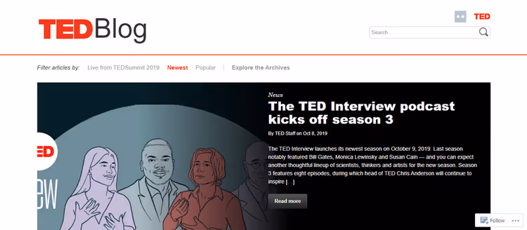 Блог TED на WordPress