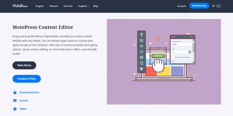 Modifica di una pagina in MotoPress Content Editor