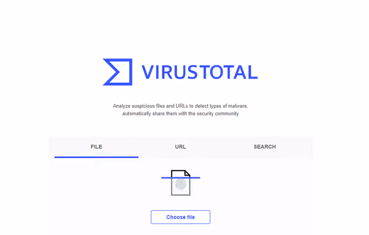 Interfejs przesyłania pliku w VirusTotal