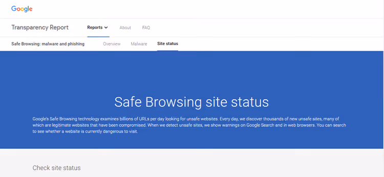 Raport Google Safe Browsing o bezpieczeństwie witryny