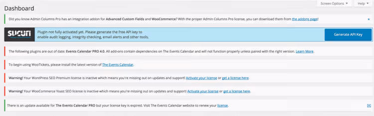 Code pour désactiver les notifications dans le fichier functions.php