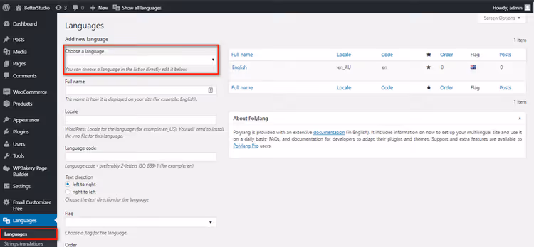 Polylangi plugin WordPressi kataloogis