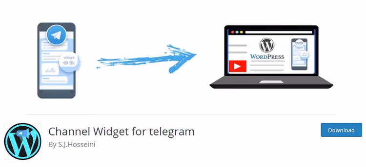 Widget som viser Telegram-kanalfeed på et WordPress-nettsted