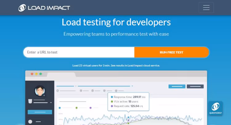 Load test launch window in k6 service