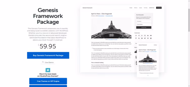 Genesis Framework, tema premium StudioPress