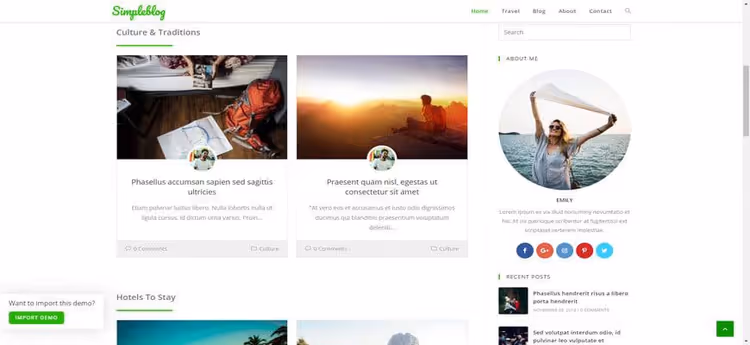 Tema OceanWP, pannello controllo impostazioni