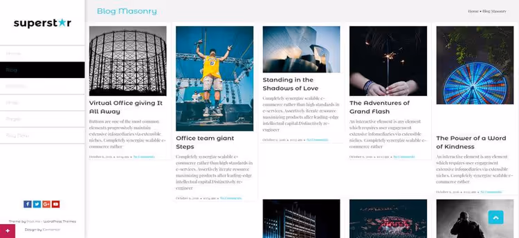 Tema Superstar, template premium per Elementor