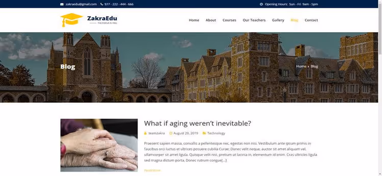 Tema Zakra, interfaccia impostazioni layout