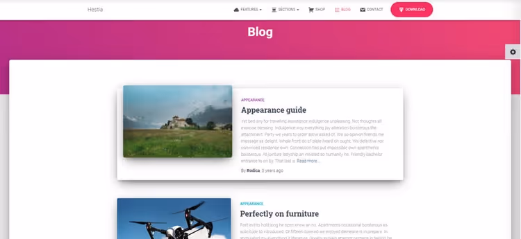 Tema Hestia Pro, template premium WordPress