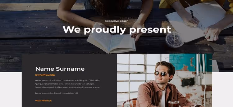 Template Coach, landing page per coach su Elementor