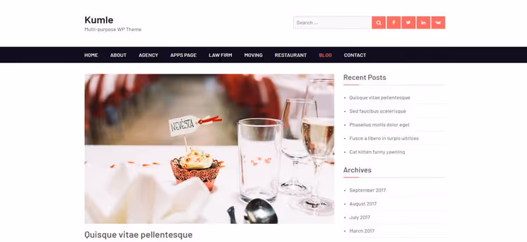 Tema Kumle, tema WordPress semplice e professionale
