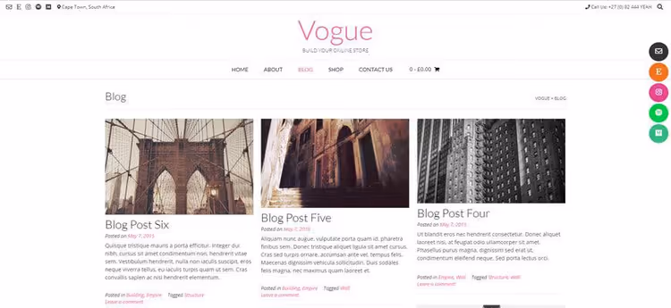 Tema Vogue, template elegante multiuso