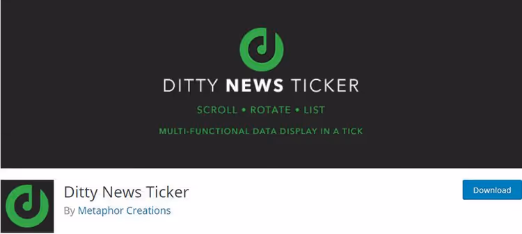 Ditty News Ticker plugin kuvarežiimi seaded