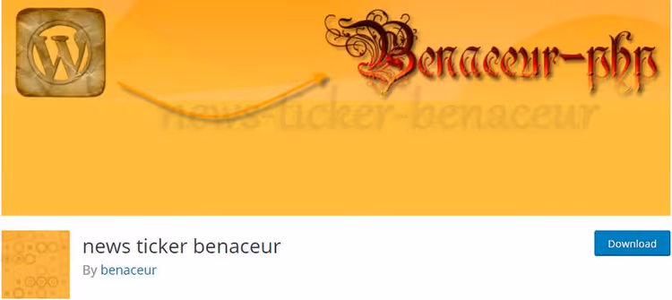 Benaceur ticker paneel 25 animatsiooniga WordPressi saidil
