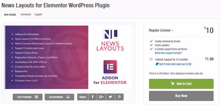 11 uudisteküljendust News Layouts for Elementor pluginast