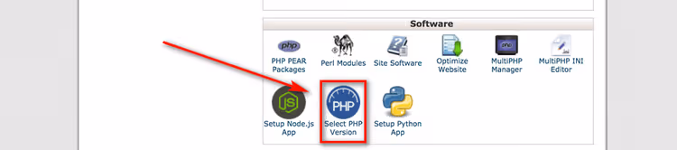 Wybór wersji PHP w panelu sterowania cPanel