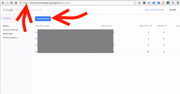 Créer un projet dans la console Google Cloud