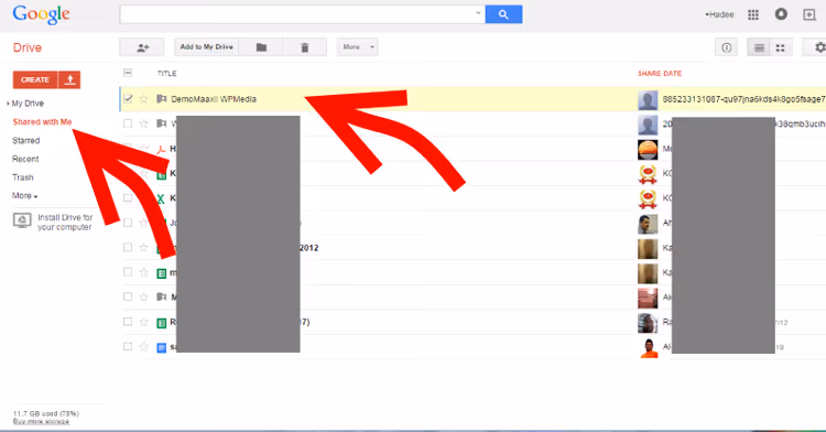 Dossier WPMedia dans l'interface Google Drive