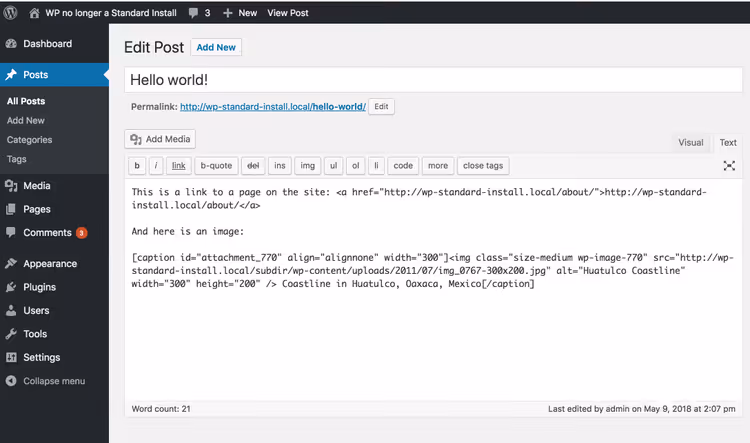 Post after selective replacement: images with subdirectory