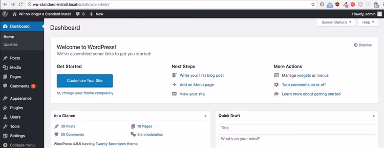 WordPress admin working after moving to subdirectory