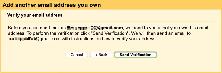 Email address verification for alias