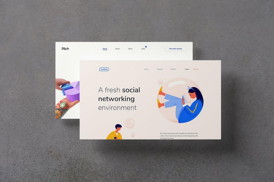 40+ лучших PSD мокапов и инструментов для веб-сайтов 2020