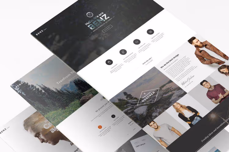 Tolv 3D PSD-mockuper for nettsidedemonstrasjon
