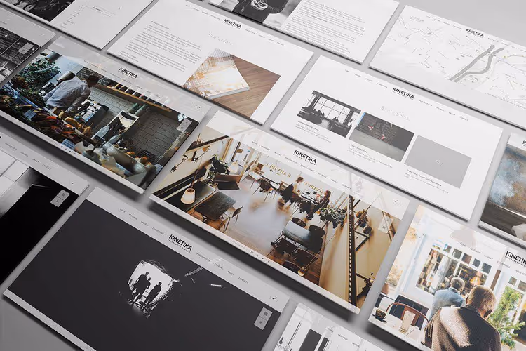Perspektiv-PSD-mockup for demonstrasjon av nettsidefunksjoner