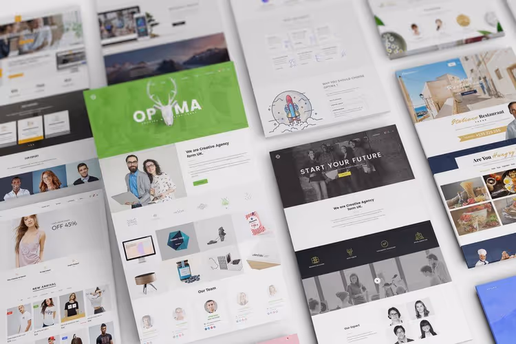 Kunstnerisk perspektiv-PSD-mockup av nettside
