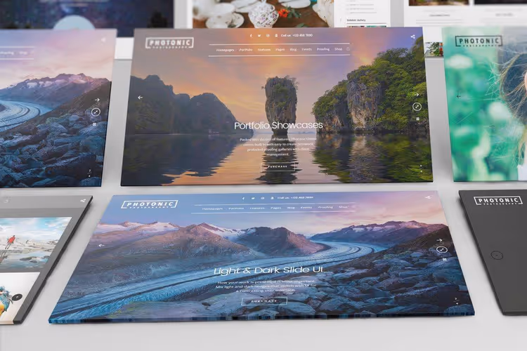 Perspektiv-PSD-mockup i kunstgalleri-stil