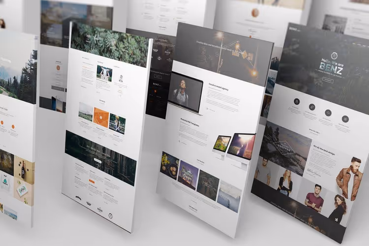 Perspektiv-PSD-mockup for designerportefølje