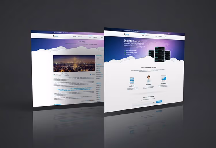 Gratis PSD-mockup for å fremheve toppseksjon på nettside