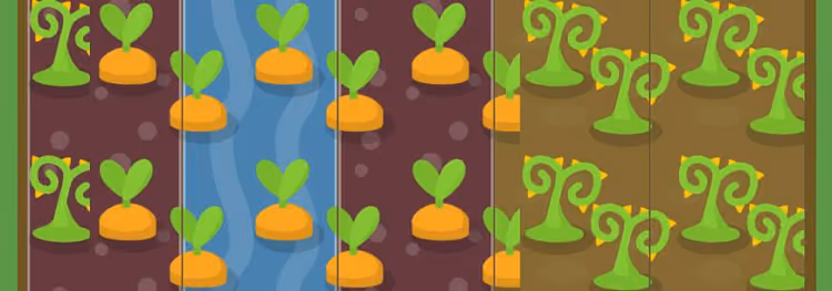Grid Garden game with carrot beds and CSS Grid properties