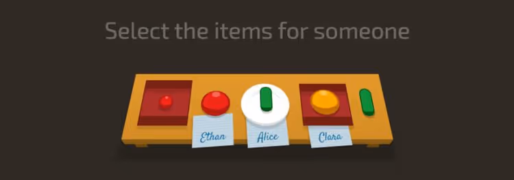 CSS Diner game, tables with food for CSS selector training