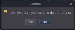 Fenêtre de confirmation de suppression de tâche dans Burp Suite