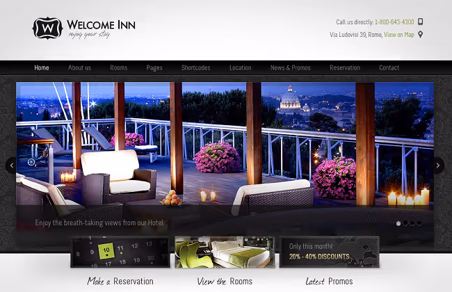 Welcome Inni hotelliteema kuvatõmmis