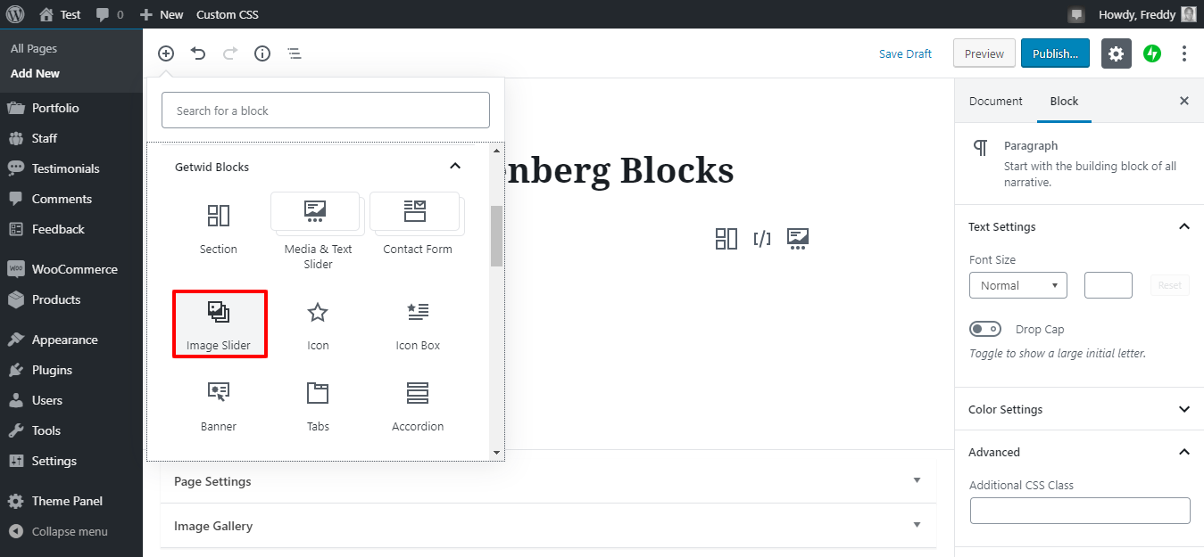 Getwid - настраиваемые блоки WordPress для Гутенберга