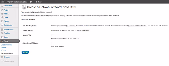 WordPressi võrgu seadistamine, alamkataloogide või alamdomeenide valimine