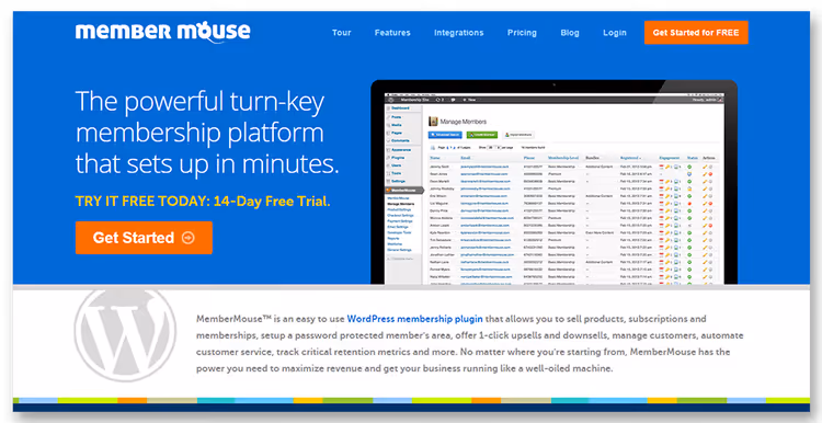 Дашборд MemberMouse для керування учасниками WordPress