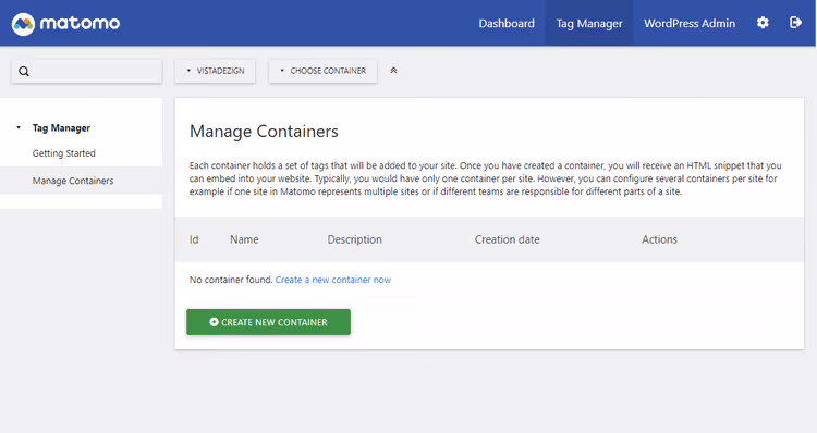 Tworzenie nowego tagu w Matomo Tag Manager