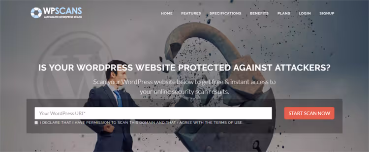 Онлайн-інтерфейс сканера WP Sec для пошуку вразливостей WordPress