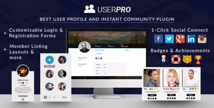 Modulo di registrazione UserPro con accesso social per BuddyPress