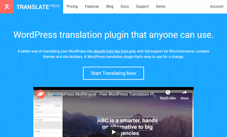 Selezione del piano tariffario TranslatePress sul sito ufficiale