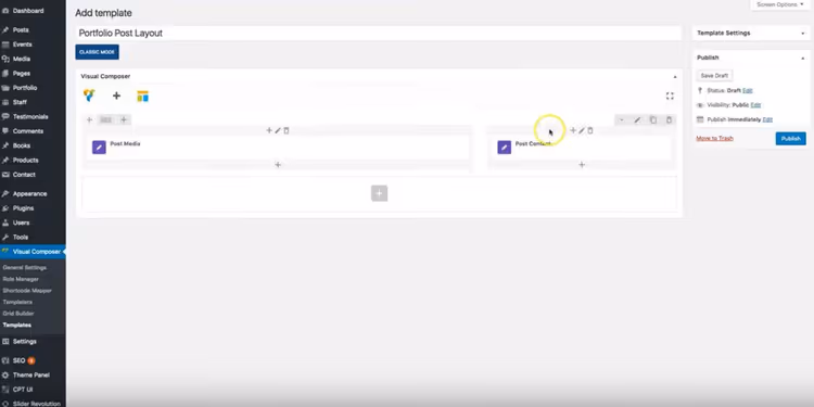 Добавление элементов Post Media и Post Content в шаблон Total
