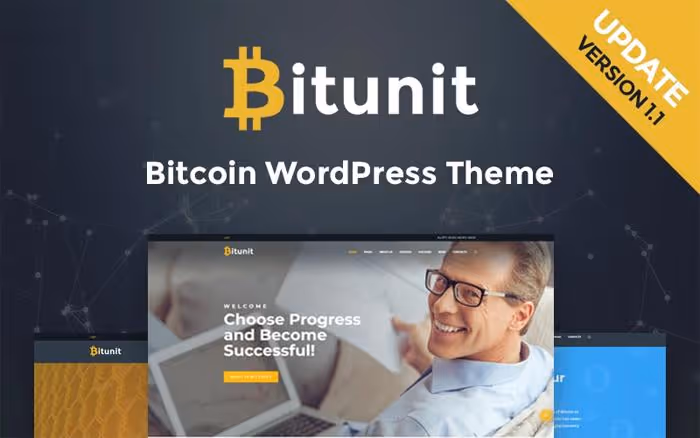 Screenshot del tema gratuito Bitunit Lite per la finanza